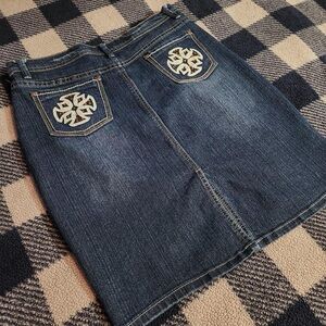Y2k mcbling denim skirt by no Fuze